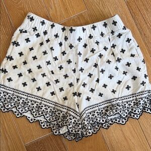 Abercrombie & Fitch White and Black High Waist Shorts